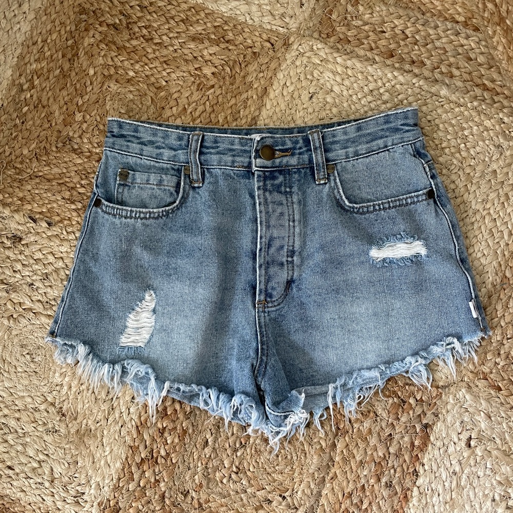 Denim cut off shorts